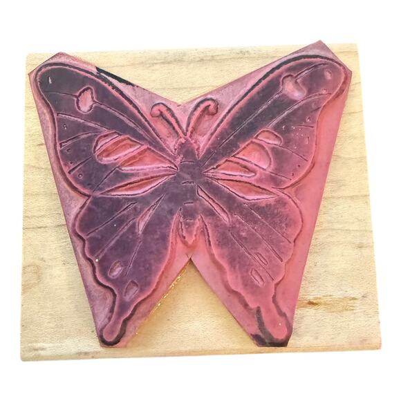 JRL Design Q245 Large Majestic Butterfly Rubber Stamp - Picture 3 of 3